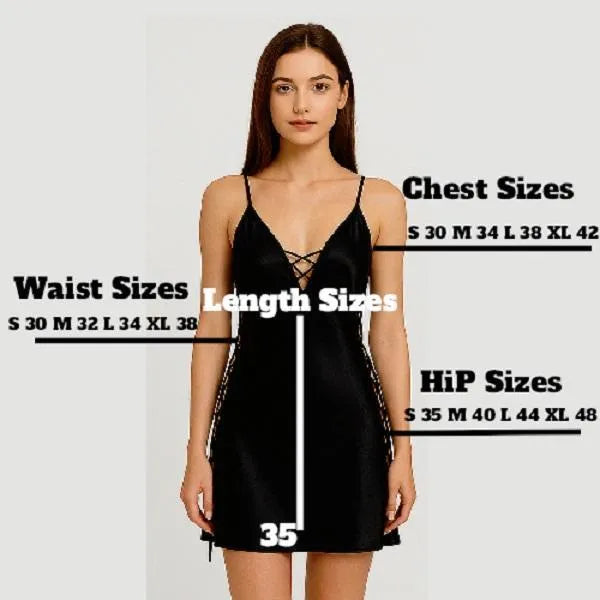 Women's Silk & Lace Nighty – V-Neck Sleepwear