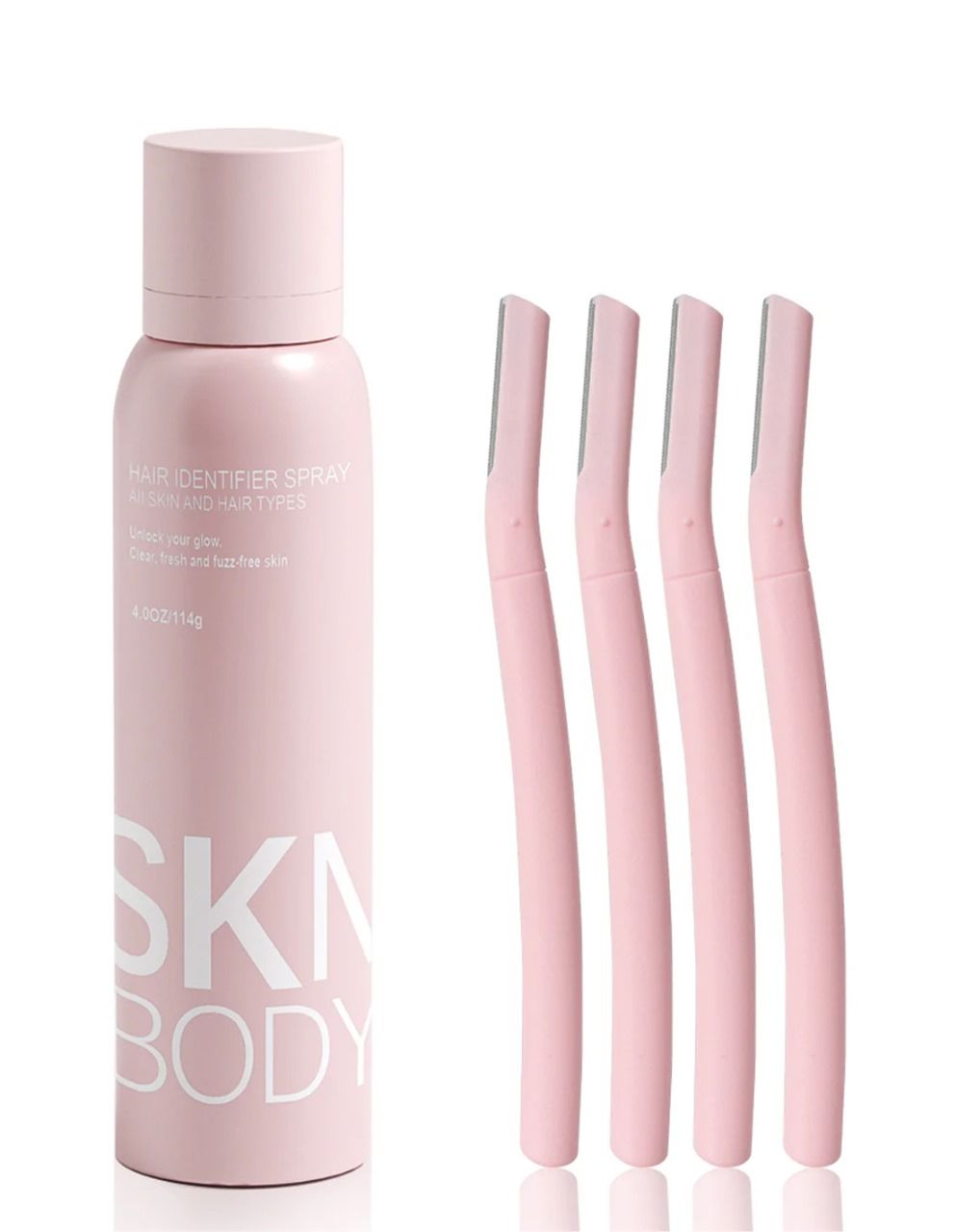 Hair Identifier Spray with 4 Razors – Face Shaving & Dermaplaning Glow Spray