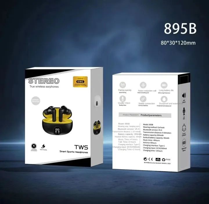 TWS Wireless Earbuds with LED Display ENC Noise.