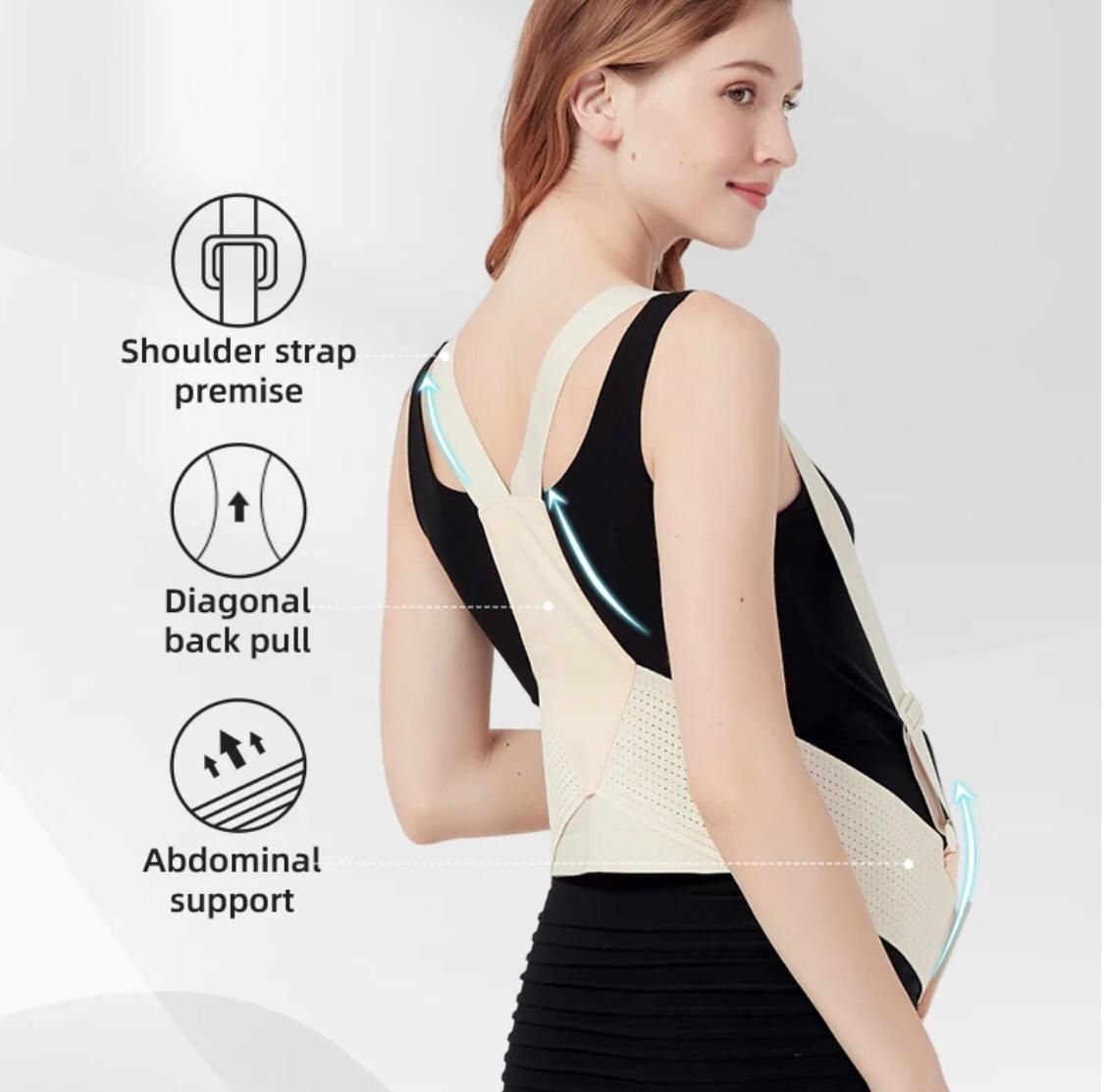 Pregnancy Support Belt – Adjustable Abdominal & Back Brace (Black)